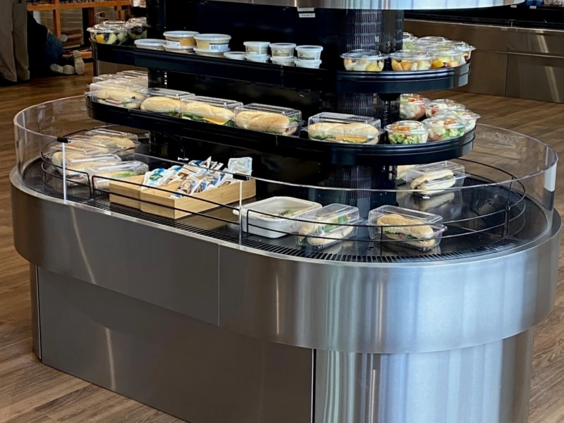 FSI display at Bozeman Yellowstone Airport -  Refrigerated Self-Service Island by Structural Concepts