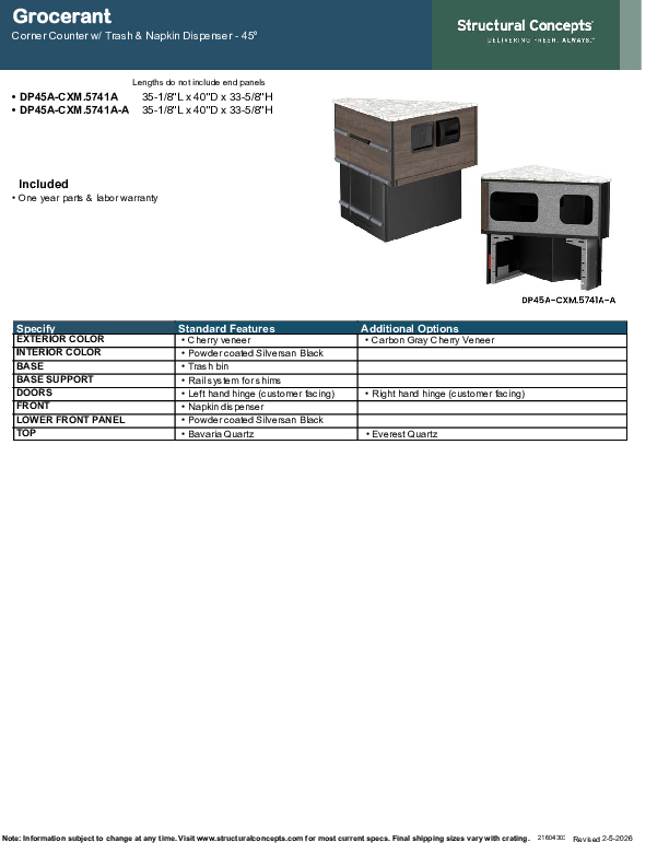 DP45 A CXM 5741 A A SPEC TECH INFO