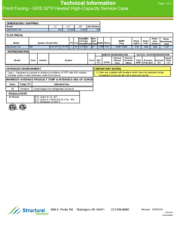 GHSEH252 W 7763 TECH INFO