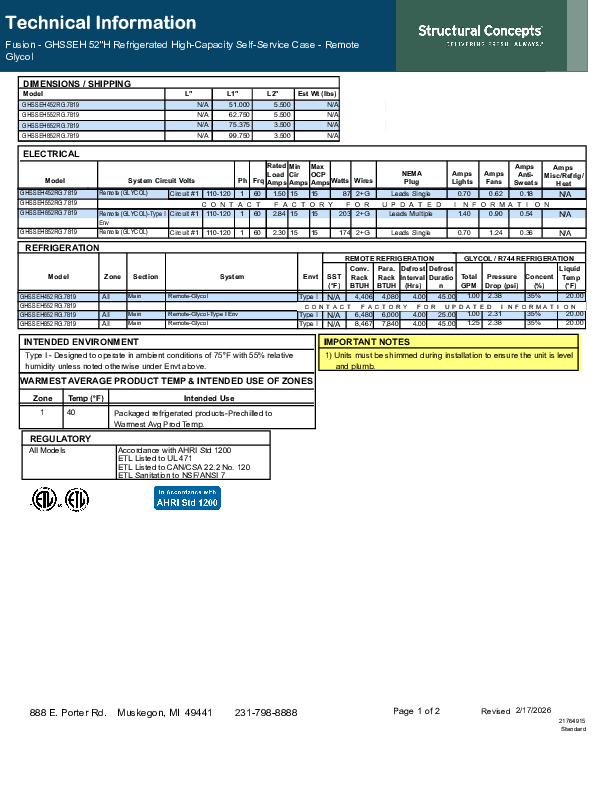 GHSSEHL52 RG 7819 TECH