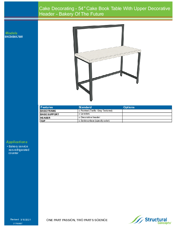 SHC5454 A 7981 SPEC INFO