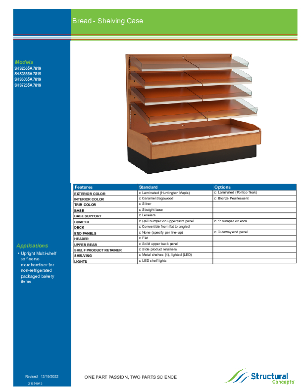 SHSL65 A 7819 SALES SHEET TECH INFO