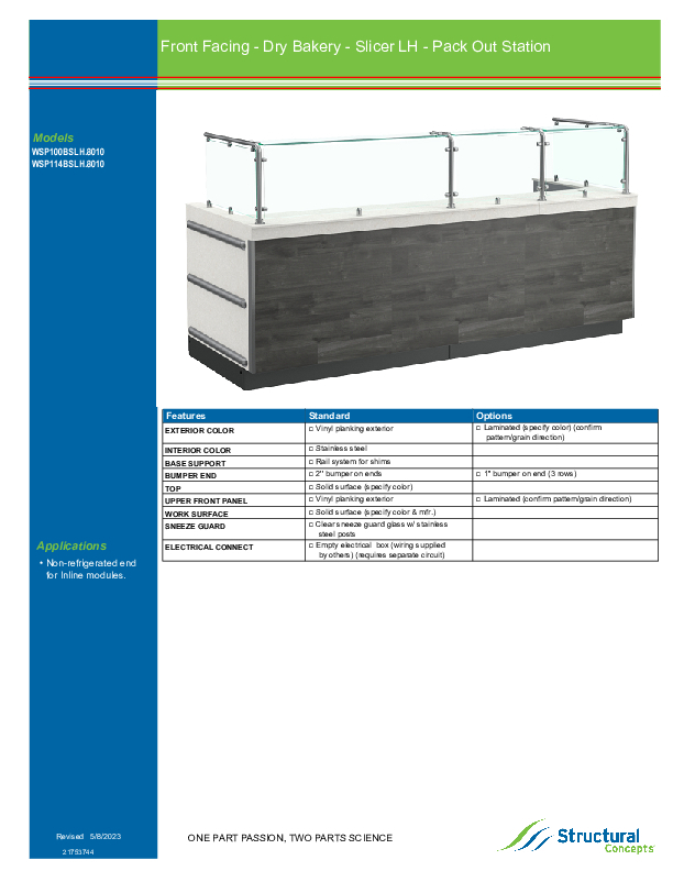 WSP1 LBSLH 8010 SPEC INFO