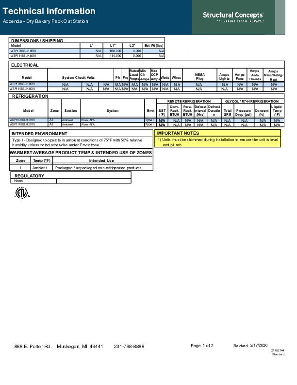WSP1 LBSLH 8010 TECH