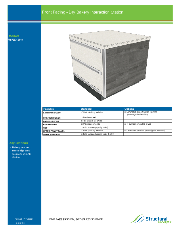 WSP3634 8010 SPEC INFO