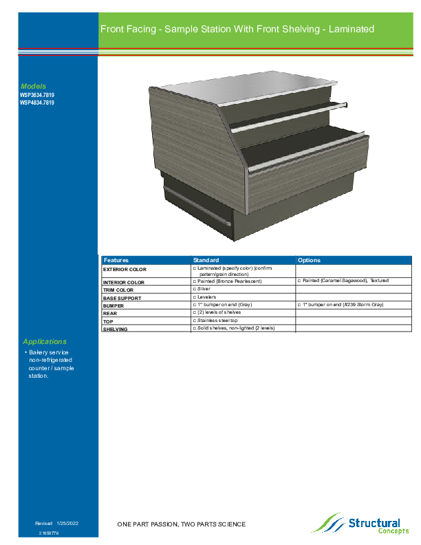 WSPL34 7819 SALES SHEET TECH INFO